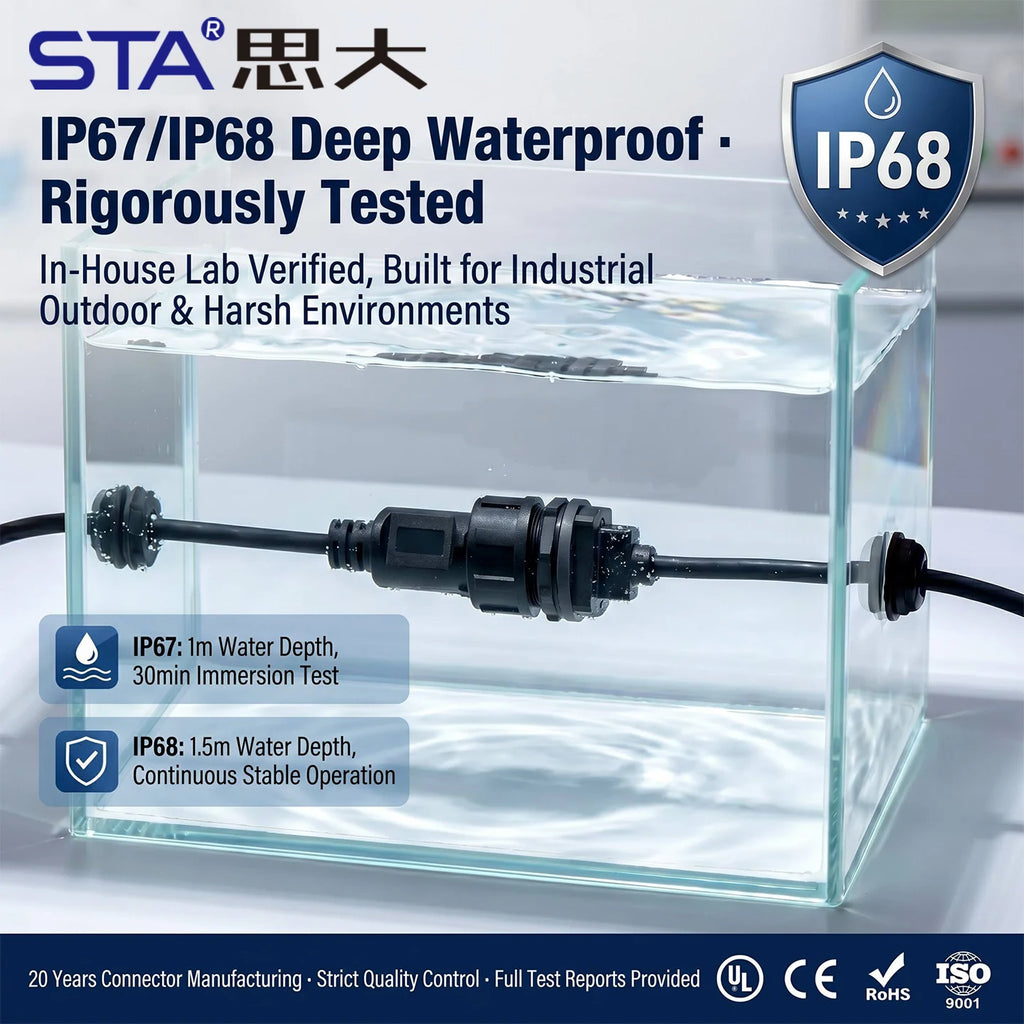 USB 2.0 Port Industrial Waterproof Connector IP67 Molded Male Female Aviation Plug Data Transfer Extension Cable 0.3 0.5 1M