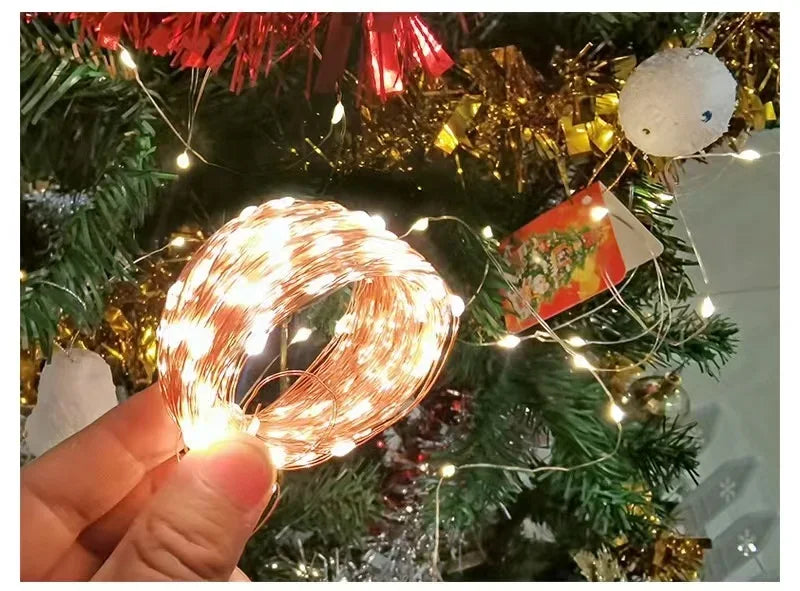 USB Copper Wire Lights Fairy Garland Lights LED String Lights Outdoor Waterproof String For Christmas Wedding Party Decorations