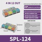 1 In Multiple Out Push-in Electrical Wire Connector Terminal Block Universal Fast Wiring Cable Connectors For Cable Connection