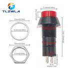 10PCS PBS-11A 12mm self-locking Plastic Push Button Switch Latching Switchs 1A 250V AC 2PIN PBS-11B