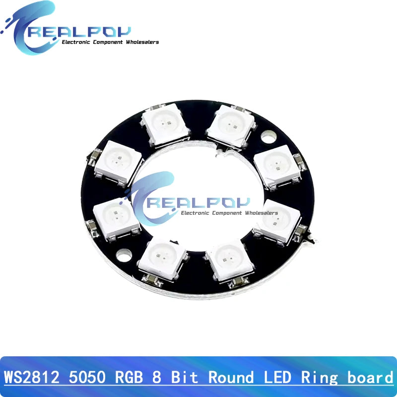 5V 8Bit 12Bit 16Bit 32Bit 64 Bits WS2812 5050 RGB LED Ring Lamp Light + Integrated Drivers For Arduino Diy ESP8266 WS2812