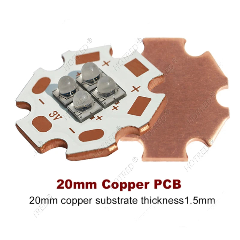 DC3V/6V/12V IR LED 60 Degree 850nm 940nm Chip 10W High Power Light3535 4Chips Infrared Lamp Ceramic Beads With 20mm Copper Board