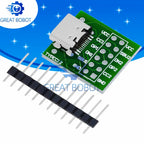 1~10PCS 5‌v 3a USB-C to DIP Breakout Board - Type-C Female Solderable Adapter with 24-pin Header for PCB Prototyping