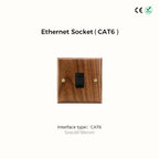 Avoir Retro Black Walnut Panel Toggle Switches USB Type C FR EU Socket Outlet Brass Lever Wall Light Switches Cat6 Rj45 For Home