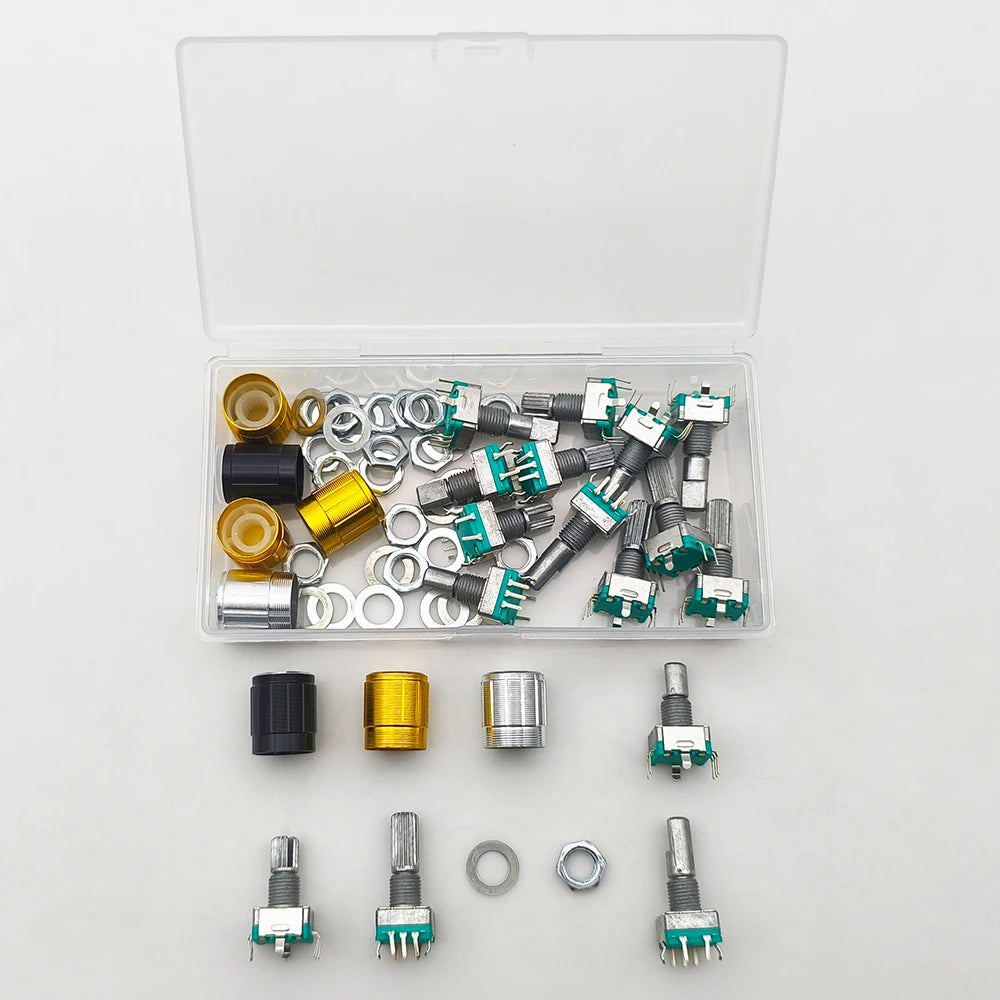 1 Box 20 Position 360 Degree Rotary Encoder EC11 Push Button 5Pin Handle Long 15MM 20MM With A Built In Push Button Switch