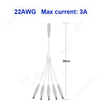 Splitter DC Power Cable 1 To 2/3/4/5/6/8 Way 5V 12V Male Female 5.5x2.1mm DC Plug Extension Wire For LED Strip Light Camera CCTV