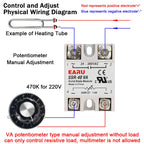 EARU SSR-10VA/25VA SSR-40VA SSR Solid State Relay Voltage Regulator AC 24V-380V Output Potentiometer PID Temperature Controller