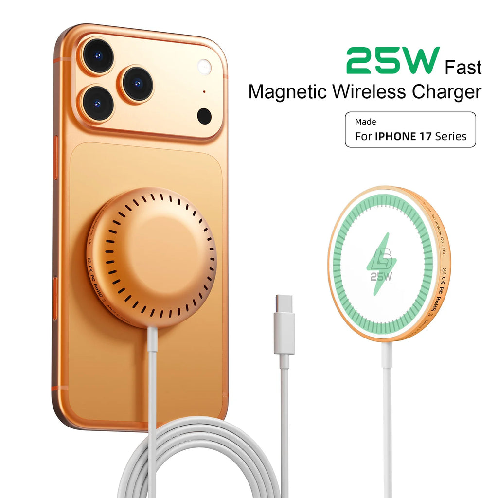 Bonola Magentic Wirelesss Charger for iPhone 17 Pro Max/17Pro 25W Fast Wireless Charging Portable Magnetic Charger for AirPods