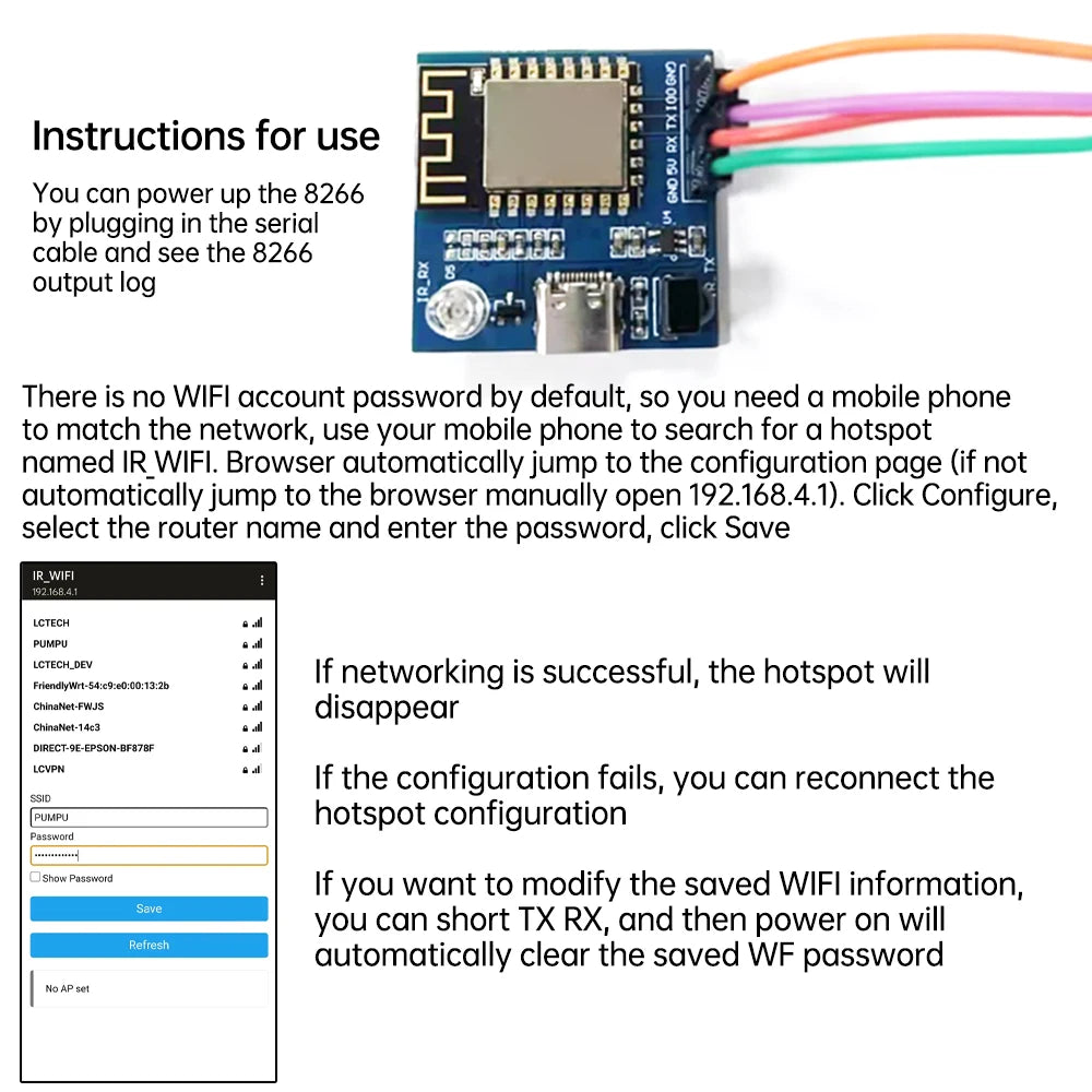 ESP32 ESP8266 IR Transmitter Receiver NEC Protocol WIFI Transparent Transmission ESP Development Board Type C ESP32E-N4 ESP-12F