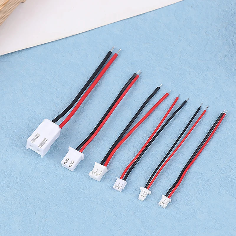 /KQM/10pcs Small Mini Connector Jst 1.0/1.25/1.5/2.0/2.54/3.96mm Ph 2.0mm Xh 2.54mm 2 Pin Male Female Plug Jack Cable Wire