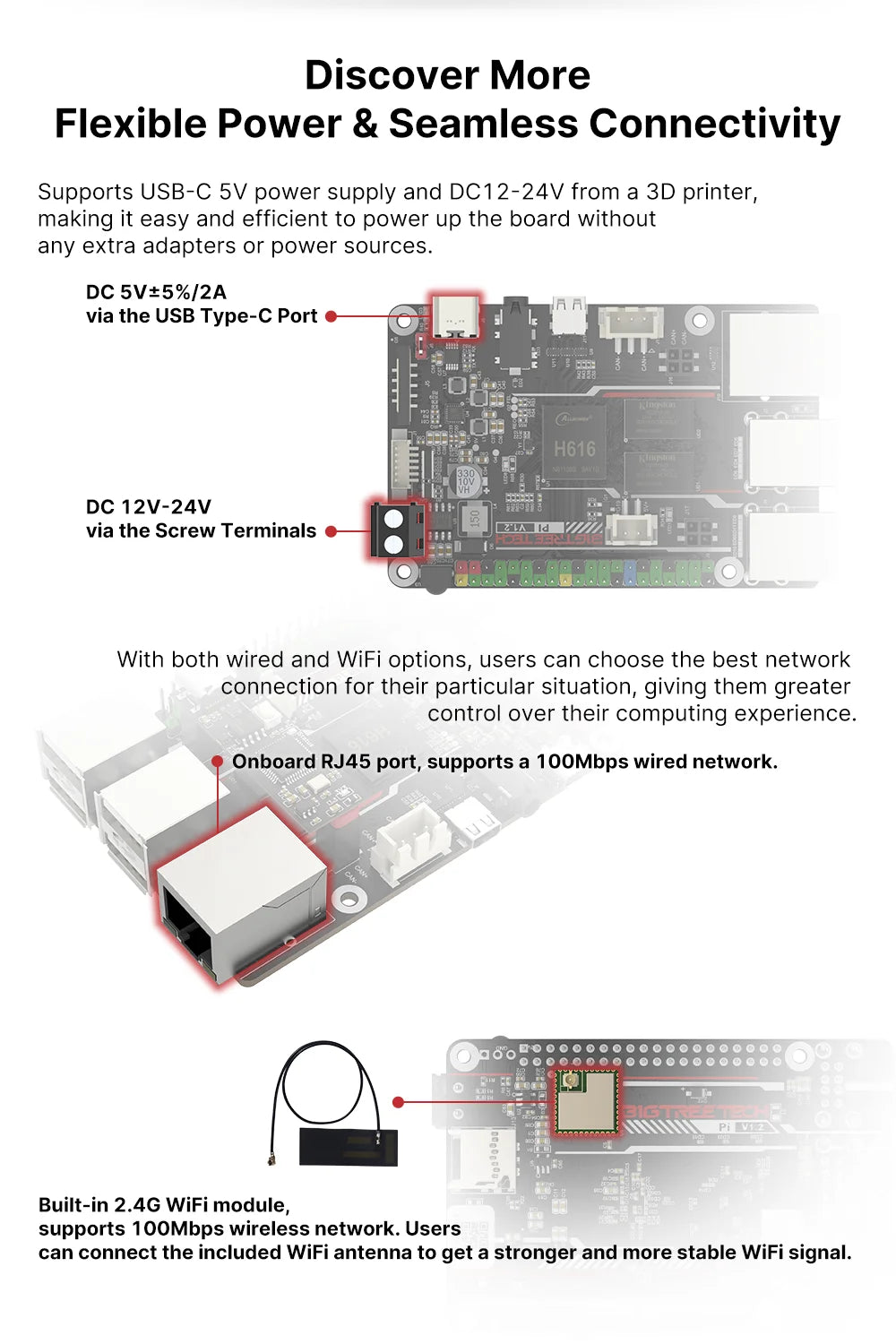 BIGTREETECH BTT PI V1.2 Quad Core Processor With 2.4G WiFi 40Pin GPIO VS Raspberry PI For Klipper I3 CoreXY 3D Printer DIy User