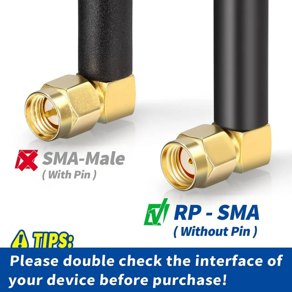 Mini Dual Band WiFi Antenna 2.4GHz 5GHz 5.8GHz MIMO RP SMA Male for FPV Bluetooth USB Adapter Computer PCIe Card Router Camera