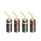 4PCS DIY Speaker Banana Plug Connectors 4MM Gold Plated Copper OFC GD Hifi Amp Speaker Adapter Terminal Connectors Banana Plugs