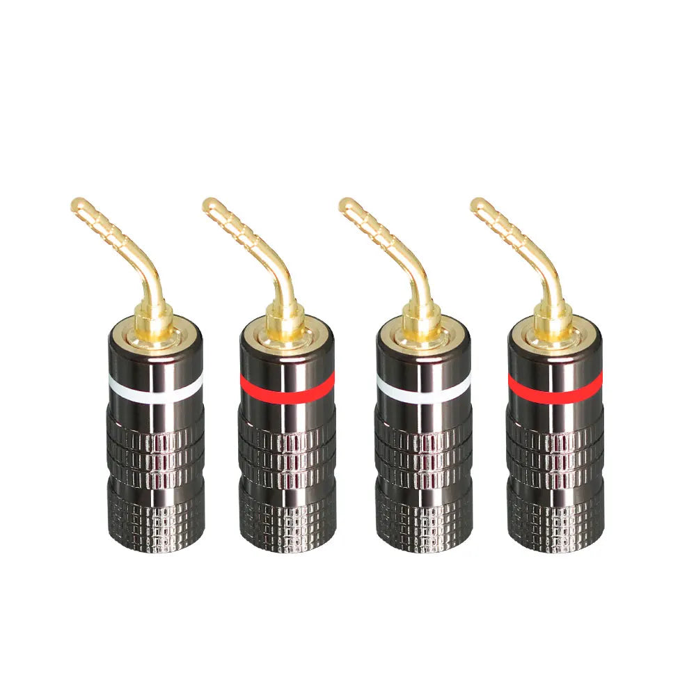 4PCS DIY Speaker Banana Plug Connectors 4MM Gold Plated Copper OFC GD Hifi Amp Speaker Adapter Terminal Connectors Banana Plugs