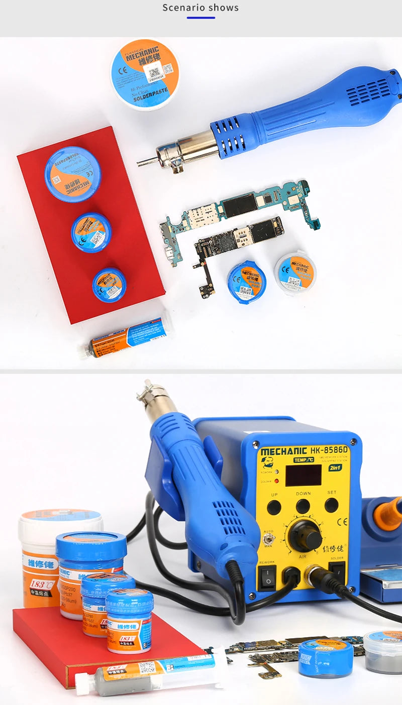 MECHANIC 183℃ Solder Tin Paste Sn63/Pb37 BGA Reballing Welding Flux Soldering Cream for Mobile Phone IC CPU SMD PCB Rework Tools