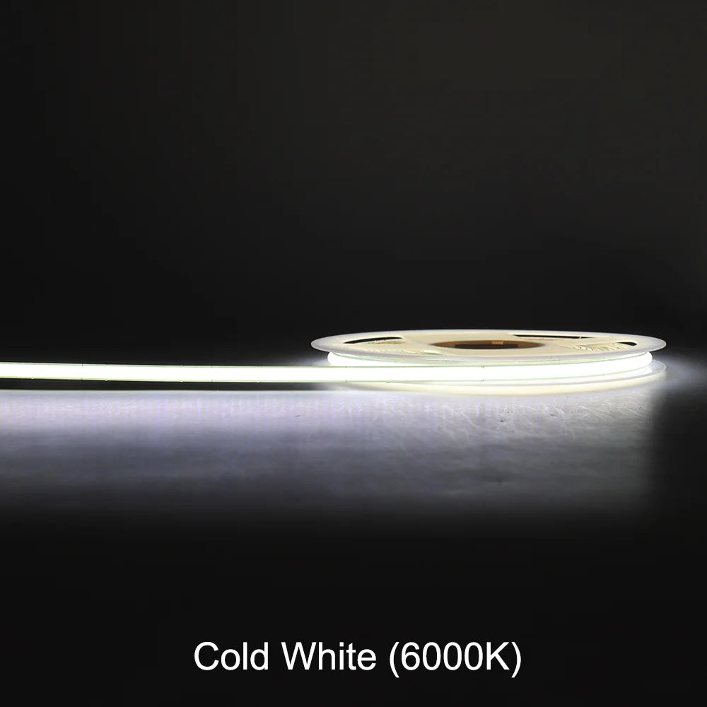 FOB COB LED Strip Lights 3mm 5mm 8mm 10mm 12V 24V Flexible Dimmable LED Tape Easy Install Cuttable 3000K 4000K 6000K LED Tape