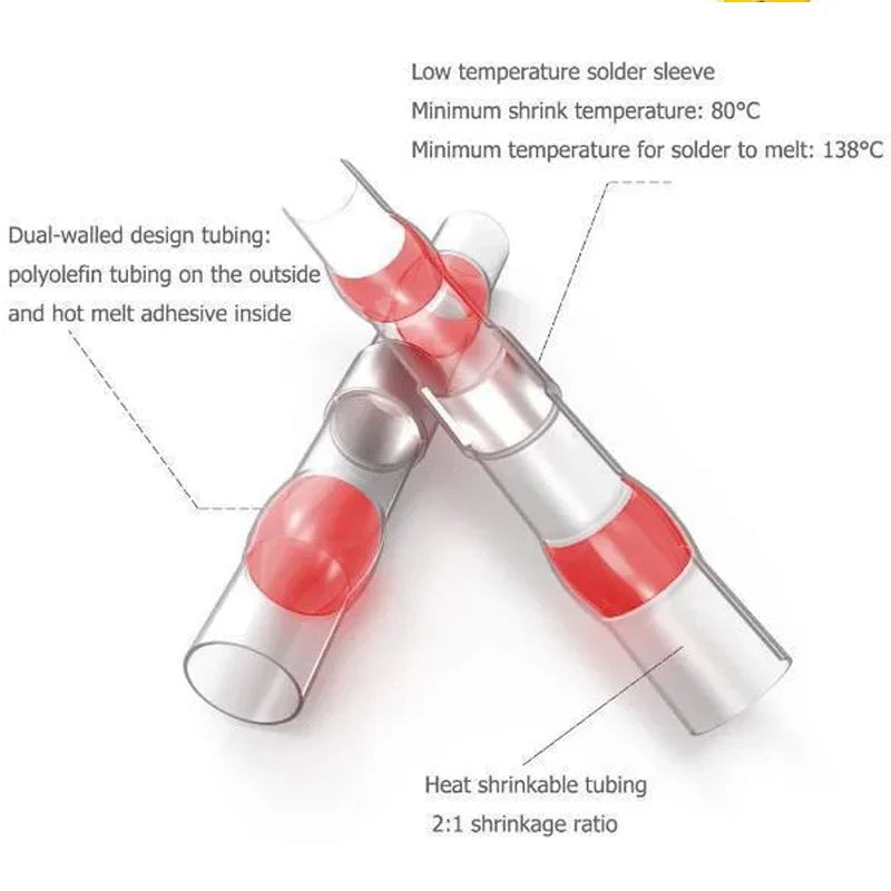 10/30/50PCS Waterproof welding heat shrinkable wire connector soldering sleeve wire terminal kit marine insulation