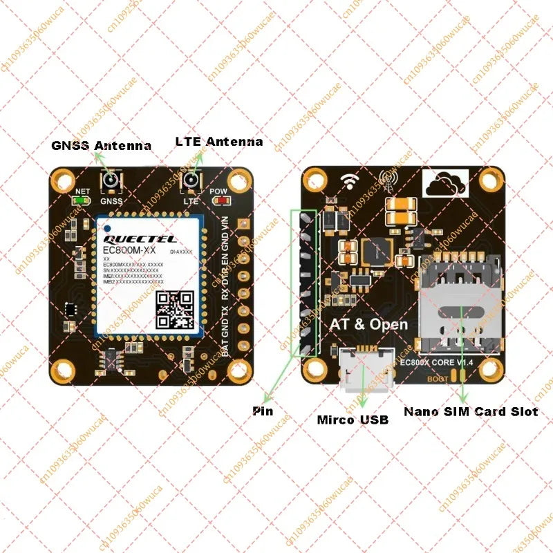 Quectel EG800AK LTE Cat 1 bis 4G Module, Global Bands DTU IoT Communication Core Board EG800Z