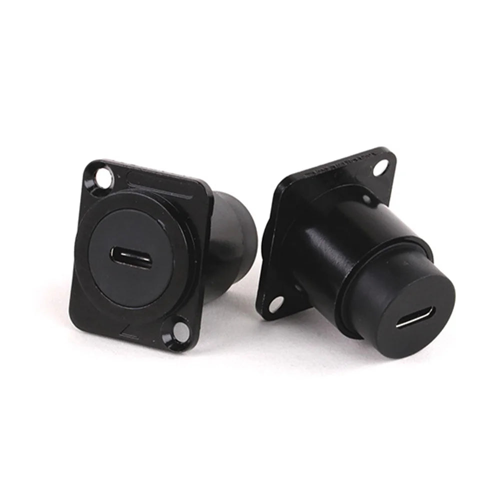1pc Metal Round/D Type Module RJ45 CAT6&USB 2.0/3.0&Type C&HDMI-Jack Socket Through Network Panel Mounting Electronic Connector