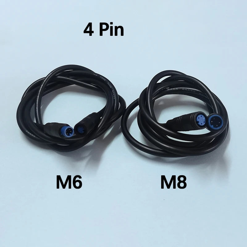 1pc 1m Long 6/8mm Circle Connector Cable Signal Sensor Cord For EBike E-Scooter Waterproof Extension Cable 2 3 4 5 6 Pin M6/M8