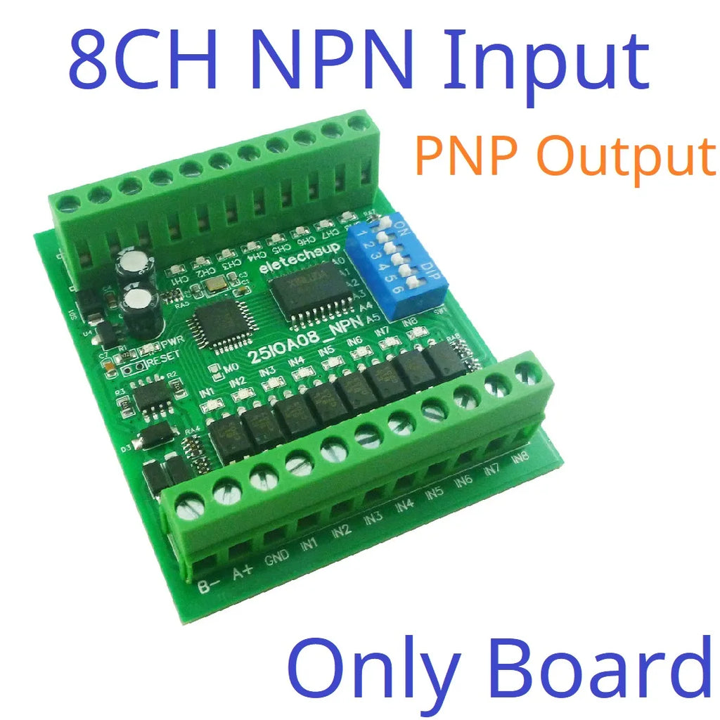 8/16/32 DI-DO Modbus DMOS PNP Output & NPN/PNP Input Module PLC RS485 Remote IO Expansion Board