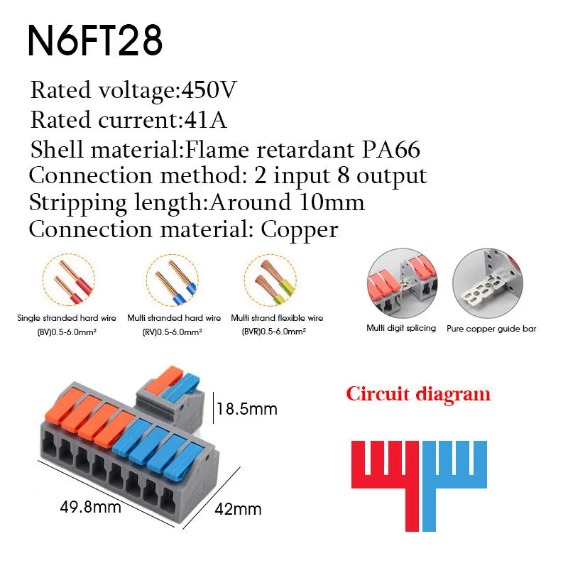 1/5PCS Wire Connector Electrical Cable Led Connectors Mini Terminals Blocks Quick Wiring Push-in Docking Butt Electrician Tools