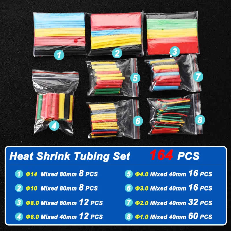 Heat Shrink Tube Kit Thermoresistant Tubing Heat Shrink Wire Wrapping Electrical Connection Cable Insulation Sleeved Protecter
