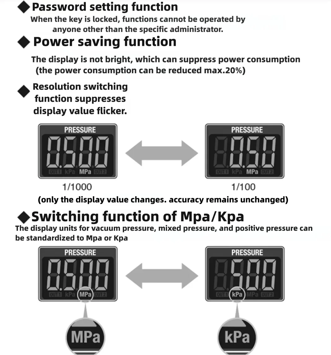 Vacuum Digital Display Pressure Switch High Precision Pressure Gauge Positive and Negative Pressure ISE30A ZSE30A Pneumatic