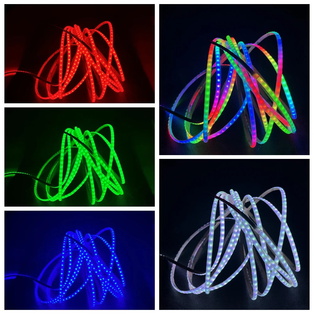 DC5V DC12V 5mm WS2812B COB LED Strip WS2812 Smart RGBIC Individually Addressable 160Leds/m High Density Flexible Pixel Light