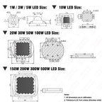 1W 3W 5W 10W 20W 30W 50W 100W Grow LED Light Chip COB Full Spectrum 380-840nm For Indoor Vegetables Plant Aquarium Growth