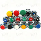 1Pcs XB2-BG21 XB2-BA31 XB2-BS54 22mm Knob Key Start Inching Power on Button Switch Self Reset Small Mushroom Head Emergency Stop