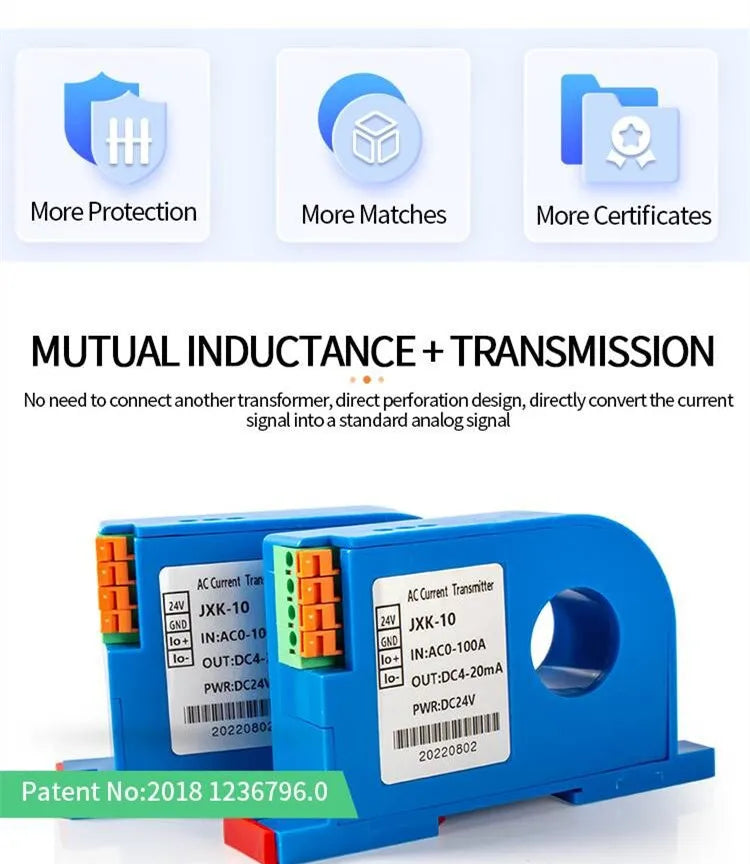 DC Current Transmitter 4-20mA 0-10V AC Current Sensor Transmitter RS485 20mm 25mm 300A 200A 400A DC Current Transducer