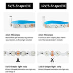 WS2812B WS2815 S-Shape Individually Addressable LED Strip Light 60LEDs/m Smart RGBIC Dream Color S Bendable 8mm Pixels Tape Bar