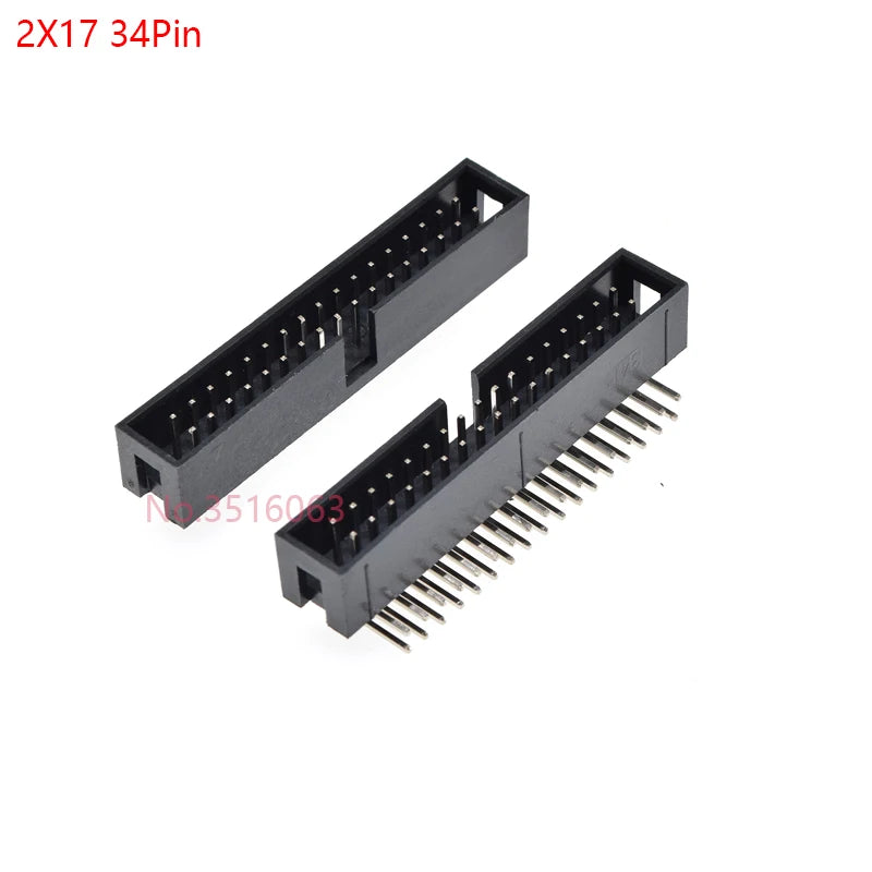 5/10Pcs Right Angle 6/10/20/26/34/40 Pin 2.54mm Pitch Male Socket Idc Box Header Pcb Connector Double Row 10p/20p/40p Dc3 Header