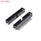 5/10Pcs Right Angle 6/10/20/26/34/40 Pin 2.54mm Pitch Male Socket Idc Box Header Pcb Connector Double Row 10p/20p/40p Dc3 Header