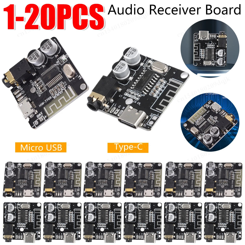 20-1pcs VHM-314 Audio Receiver Board Bluetooth MP3 Lossless Decoder Board WiFi Stereo Music Module 3.7-5V 3.5mm Audio Aux