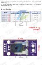 50/100/150/200A Hall Current Sensor Module Linear Analog AC DC 3.3V-5V ACS758LCB-050B 100B 150B 200B -PFF-T RC Model Connector