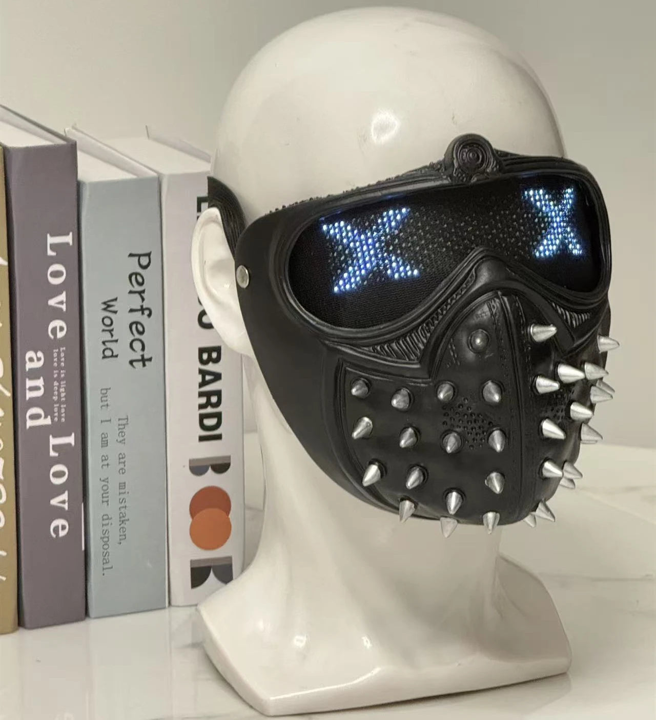 Bluetooth app LED Light Up Watch Dog 2 Masks Punk Rivet Mask Party Masquerade Costume Props Cosplay Mask for Halloween Party