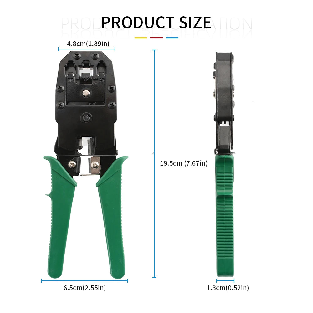 RJ45 Crimping Tool for Cat5 Cat5e Cable with Wire Stripper Cutter Network LAN Crimper Pliers RJ12 RJ11 Multifunctional Hand Tool