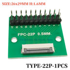 1PCS FFC/FPC Conversion Board 0.5mm Connector to 2.54MM Double Row Bent Pins 4/10/14/15/16/22/26/30/32/36/42/45/60/64/68/80/96P