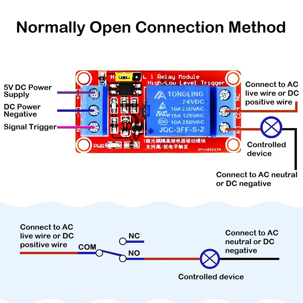 Relay Module 1 Channel 5V 12V 24V Board Shield With Optocoupler Isolation Support High and Low Level Trigger for Arduino