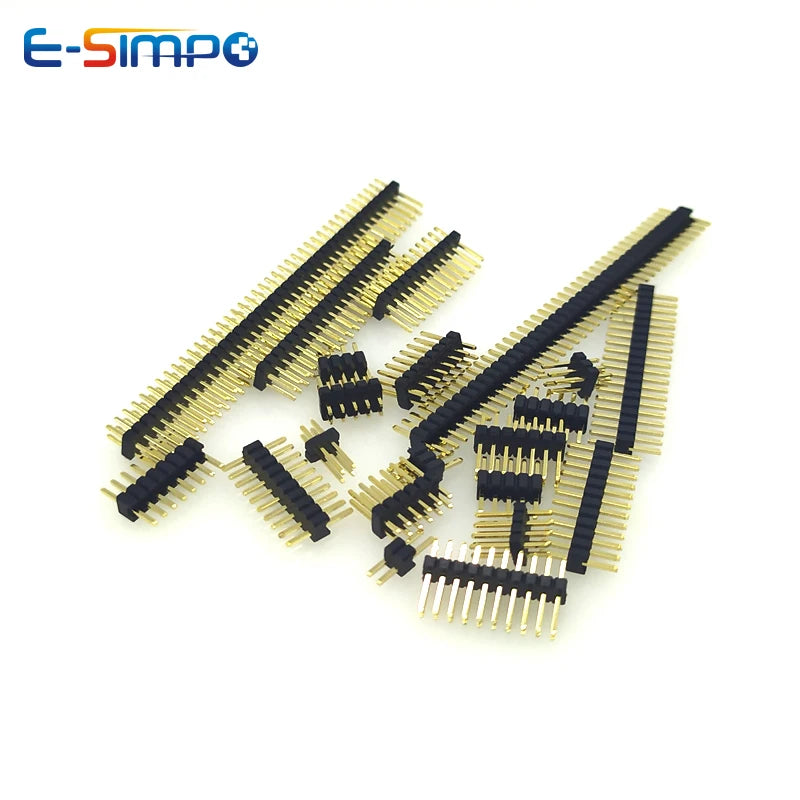 10pcs 1.0mm 1.27mm 2.0mm 2.54mm Pin Header Double Row Male 1/2~40P Breakaway PCB Board Connector Strip Pinheader 1*2/2P 4P 6-40p