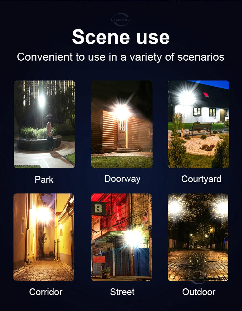 12000W Solar Lights Commercial LED Outdoor Dusk To Dawn Solar Street Lamp Waterproof Backyard Garden Security Lighting IR Sensor