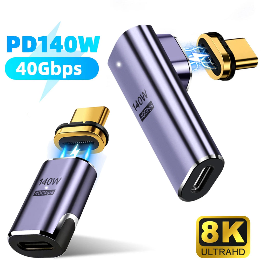 USB4.0 Thunderbolt3 Magnetic USB C To Type C Adapter 140W 40Gbps Fast Charging Magnet Charge Converter Cable 8K@60Hz USB-C Adapt