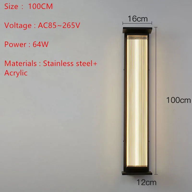 Modern Minimalist Stainless Steel LED WALL Light Outdoor Waterproof IP65 AC85~265V Porch Lamp For Courtyard street Decoration