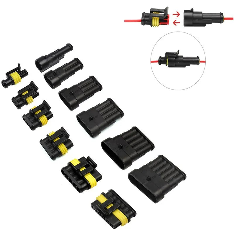 708/408/352/240/296/15pcs HID Waterproof Connectors Car Marine Seal Automotive Electrical Wire Connector Plug Truck Harness