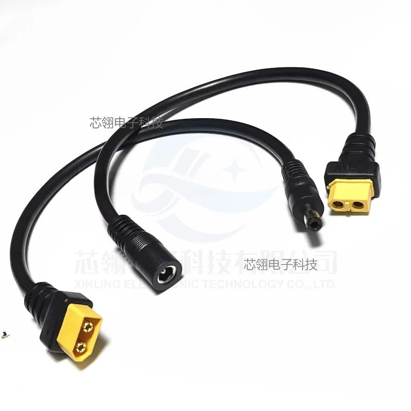 1.5 Square Ultra-soft XT60 Plug Male Female Connector to DC 5525/DC5521 Power Cable for Fly FPV Multirotor Field Repairs Apply