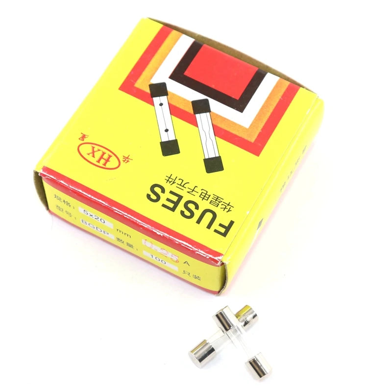 100Pcs/Set 5x20mm Quick Blow Glass Tube Fuse Assorted Kits,Fast-blow Glass Fuses 0.2A 0.5A 1A 2A 3A 5A 8A 10A 15A 20A