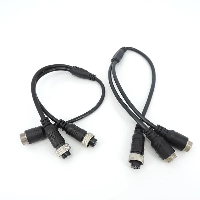 M12 4 Pin core Aviation Head to Aviation Head Male to 2 Female to 2 male Extension Y Splitter Cable Adapter for Camera Connector