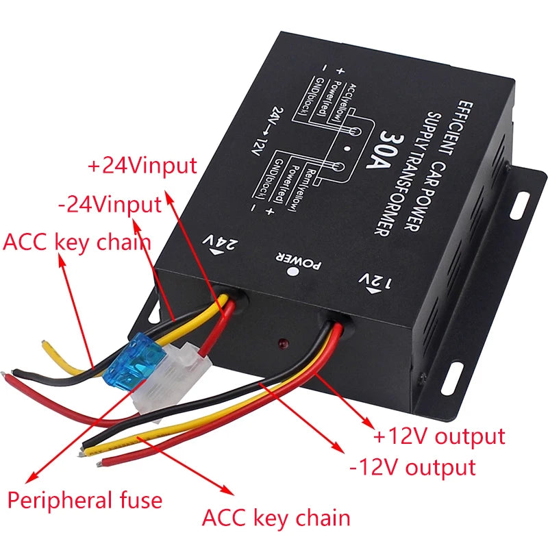 24V to 12V Car Step-Down Power Converter for Truck Bus Subwoofer Refrigerator Modified Power Converter
